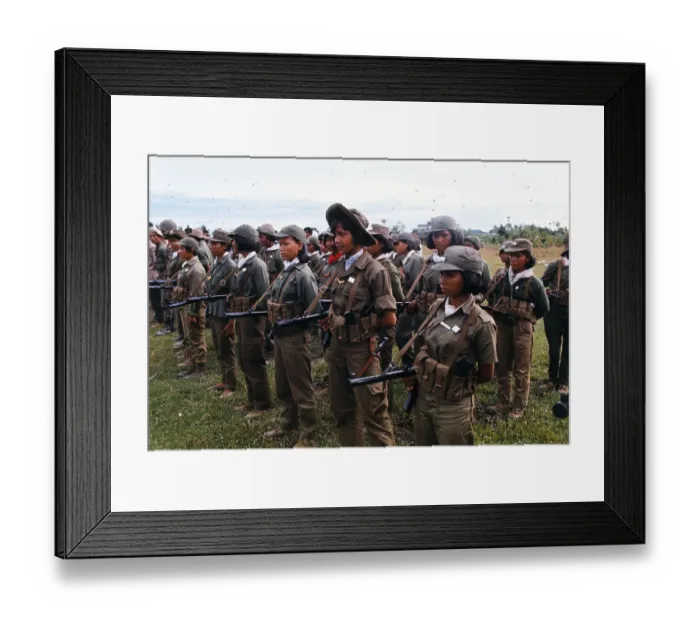 Framed Print : Cambodian Female Militia with Rifles Framed Print : Cambodian Female Militia with Rifles