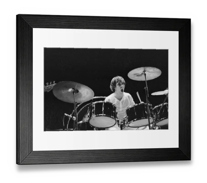 Framed Print : Keith Moon Playing the Drums