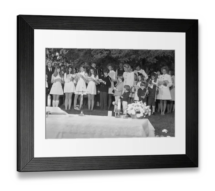 Framed Print : Kennedy Family Attending Graveside Framed Print : Kennedy Family Attending Graveside