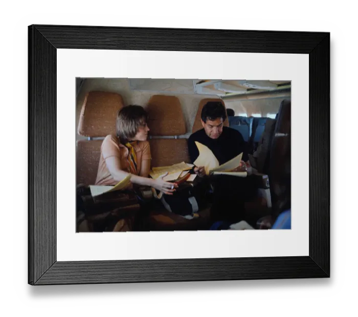 Framed Print : Jane Fonda and Attorney on Airplane Framed Print : Jane Fonda and Attorney on Airplane