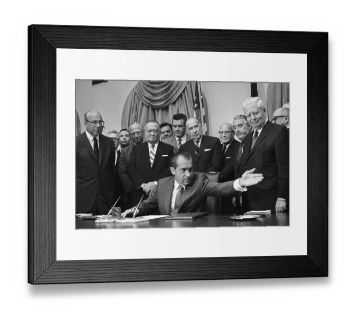 Framed Print : President Richard Nixon Signing Organized Crime Legislation Framed Print : President Richard Nixon Signing Organized Crime Legislation