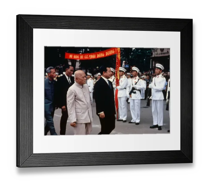 Framed Print : Pham Von Dong and Colleagues Inspecting Honor Guard Framed Print : Pham Von Dong and Colleagues Inspecting Honor Guard