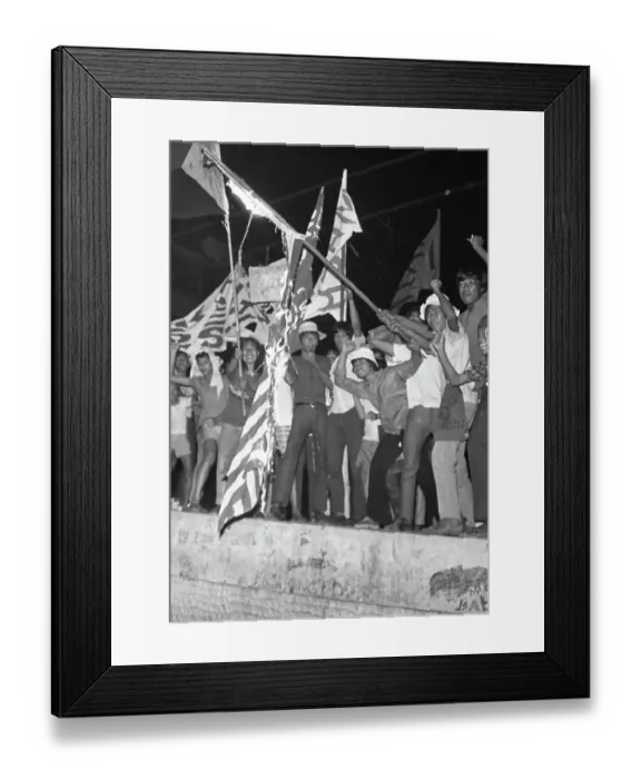 Framed Print : Protestors Burn The American Flag In Manila