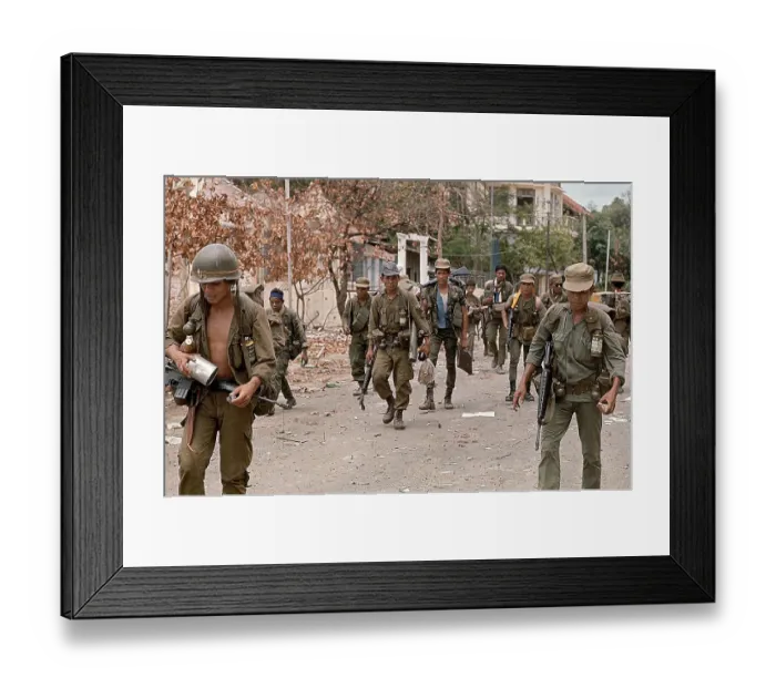 Framed Print : South Vietnamese Troops March in Streets Framed Print : South Vietnamese Troops March in Streets