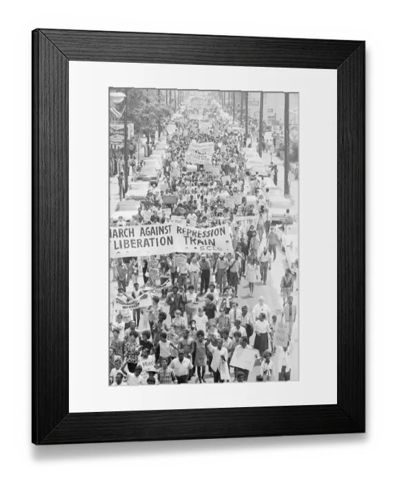 Framed Print : Demonstrators Marching Through Atlanta Framed Print : Demonstrators Marching Through Atlanta