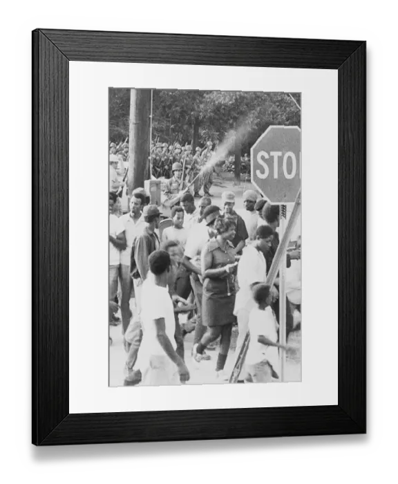 Framed Print : National Guardsmen Patrolling the Street Framed Print : National Guardsmen Patrolling the Street