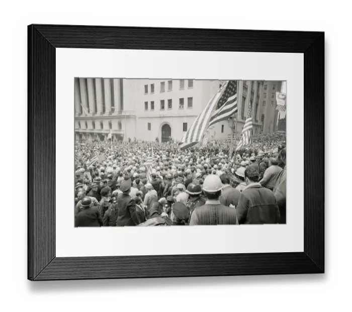Framed Print : Crowd with American Flags Framed Print : Crowd with American Flags