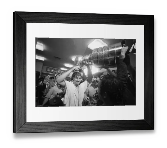 Framed Print : Bobby Orr Getting Champagne Shower