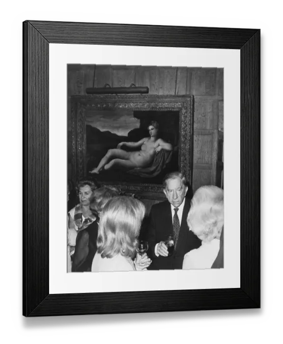 Framed Print : J. Paul Getty at a Cocktail Party at His Home Framed Print : J. Paul Getty at a Cocktail Party at His Home