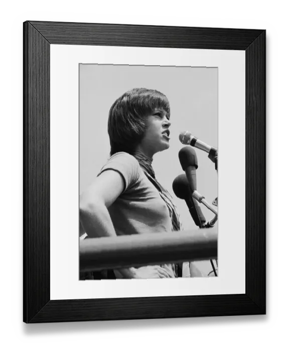 Framed Print : Jane Fonda Speaking at Antiwar Rally Framed Print : Jane Fonda Speaking at Antiwar Rally