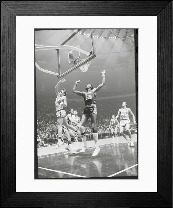 Framed Print : Wilt Chamberlain Leaping for Basketball Framed Print : Wilt Chamberlain Leaping for Basketball