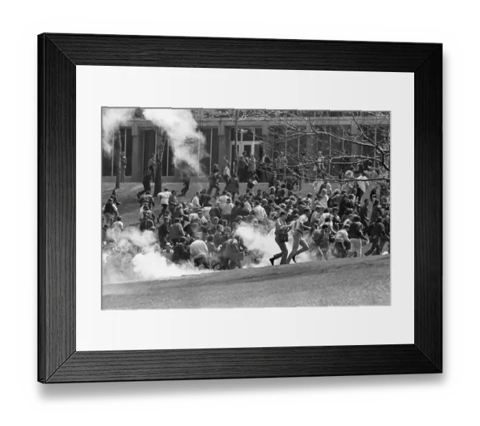 Framed Print : Demonstrators Flee Tear Gas Framed Print : Demonstrators Flee Tear Gas