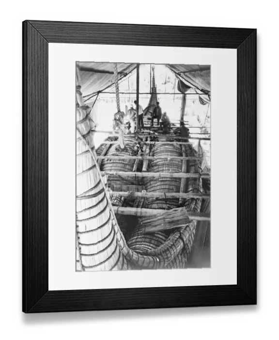 Framed Print : Workmen Building a Papyrus Boat Framed Print : Workmen Building a Papyrus Boat