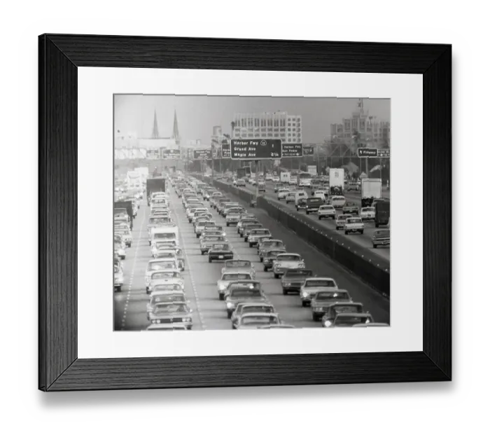 Framed Print : Los Angeles Freeway Traffic Framed Print : Los Angeles Freeway Traffic