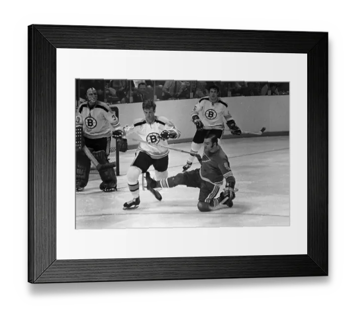 Framed Print : Bobby Orr Getting Tripped in Game