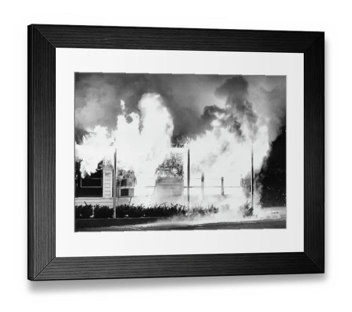Framed Print : Washington University's ROTC Building In Flames Framed Print : Washington University's ROTC Building In Flames
