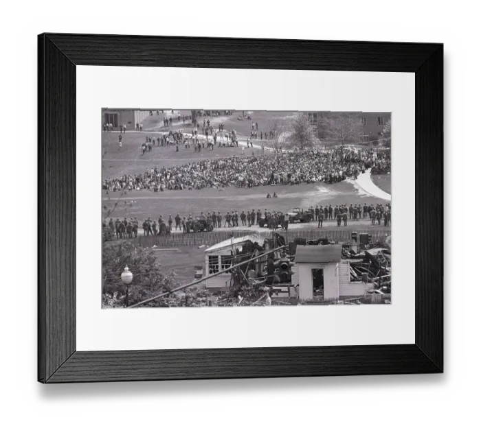 Framed Print : National Guardsmen Fire Tear Gas at Kent State Framed Print : National Guardsmen Fire Tear Gas at Kent State