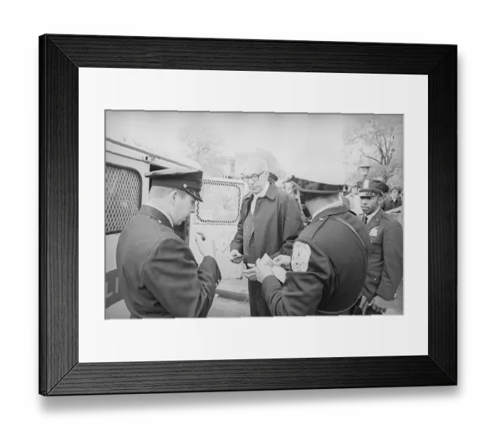 Framed Print : Dr. Benjamin Spock Being Arrested