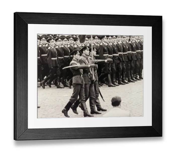 Framed Print : Trio of Soviet Soldiers Marching Framed Print : Trio of Soviet Soldiers Marching