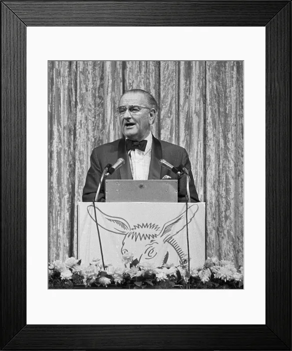 Framed Print : Former President Lyndon Johnson Framed Print : Former President Lyndon Johnson
