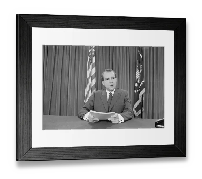 Framed Print : President Nixon Seated During Address Framed Print : President Nixon Seated During Address