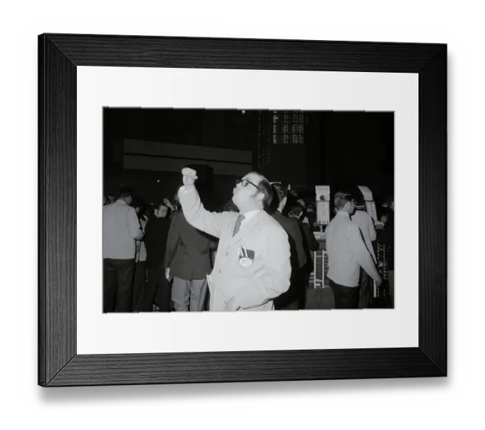 Framed Print : Stockbroker Making Signal Framed Print : Stockbroker Making Signal