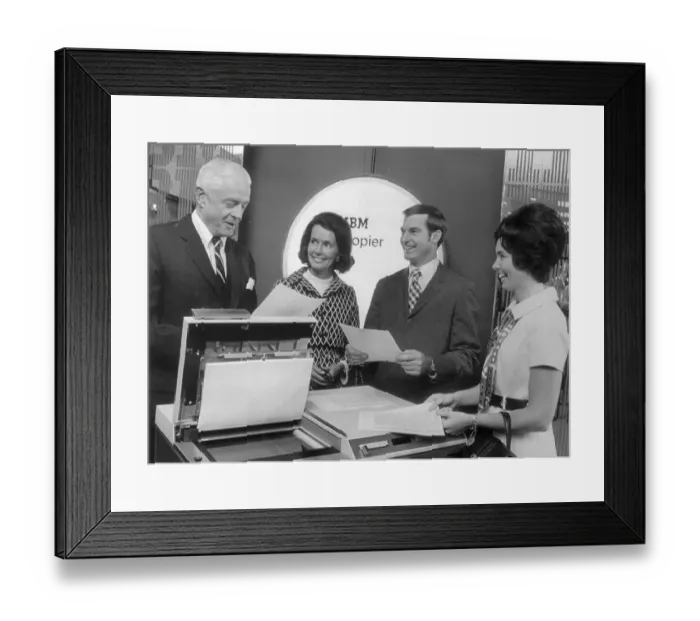 Framed Print : Thomas J. Watson, Jr. Demonstrates IBM Copier Framed Print : Thomas J. Watson, Jr. Demonstrates IBM Copier