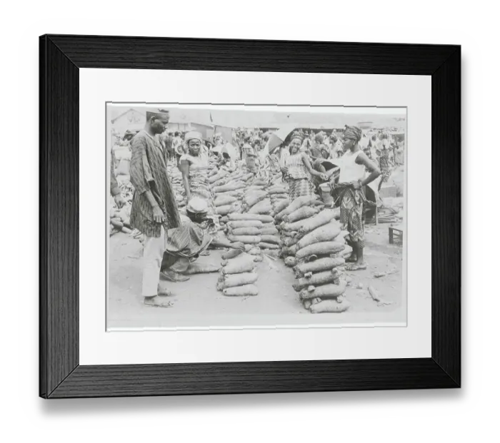 Framed Print : Customers Observing Yams Framed Print : Customers Observing Yams