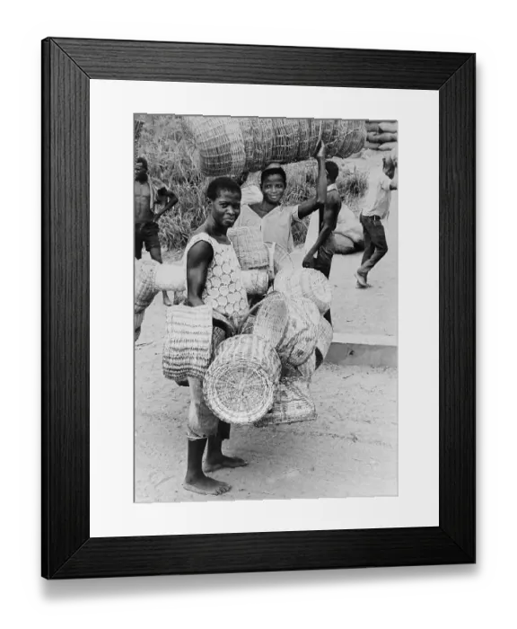 Framed Print : Women Carrying Baskets Framed Print : Women Carrying Baskets