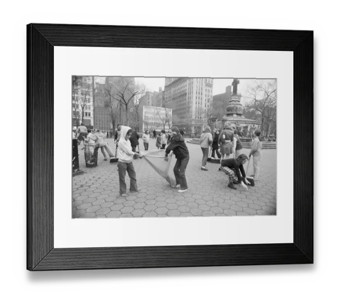 Framed Print : Children @ Union Square Cleaning;Earth D Framed Print : Children @ Union Square Cleaning;Earth D