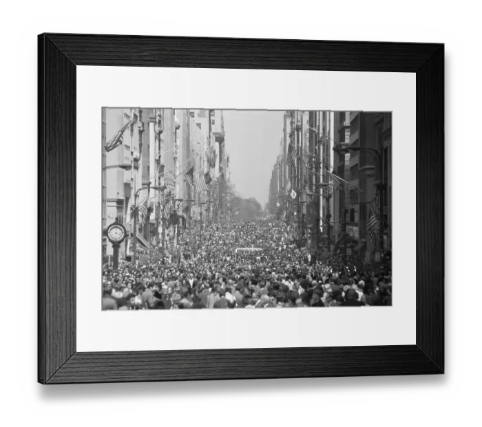 Framed Print : Earth Day Crowds On Carless Fifth Ave Framed Print : Earth Day Crowds On Carless Fifth Ave