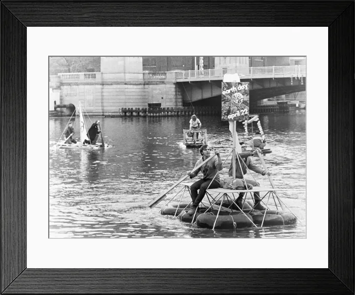 Framed Print : Demonstrators Paddle Down Milwaukee River Framed Print : Demonstrators Paddle Down Milwaukee River