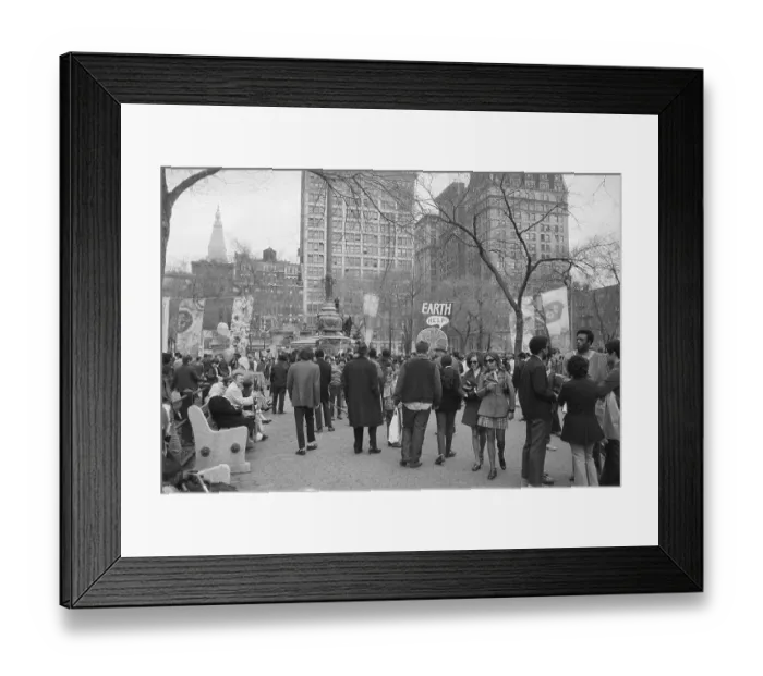 Framed Print : Crowd with Signs and Banners for Earth Day Framed Print : Crowd with Signs and Banners for Earth Day