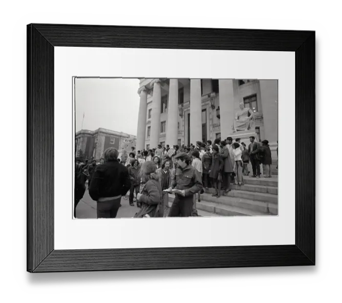 Framed Print : Protesters Carry Signs Outside Courthous Framed Print : Protesters Carry Signs Outside Courthous