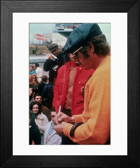 Framed Print : Steve McQueen Signing Autographs Framed Print : Steve McQueen Signing Autographs
