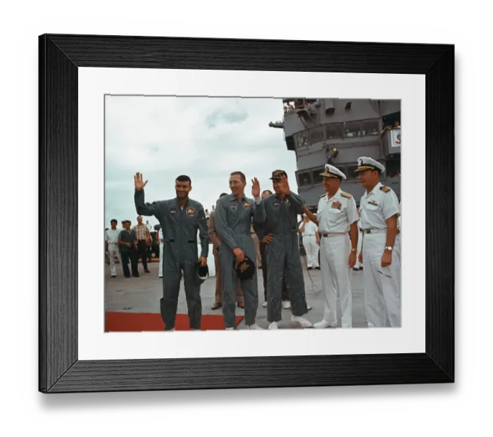 Framed Print : Apollo 13 Astronauts Waving