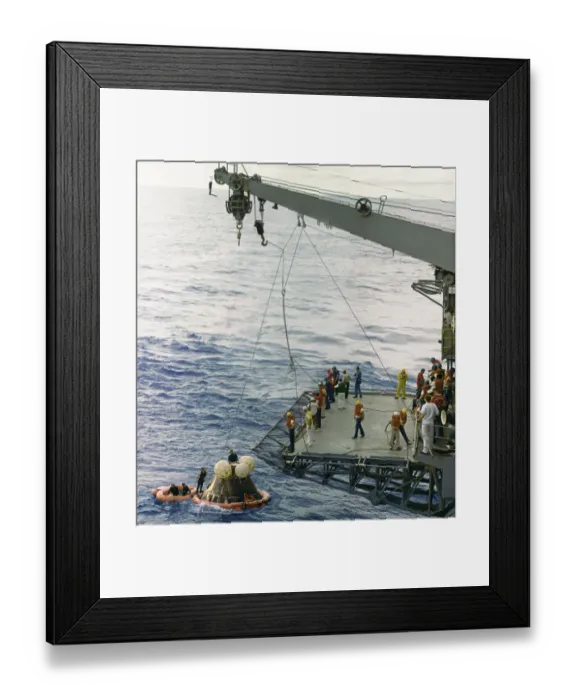 Framed Print : Lifting the Apollo 13 Comman Module