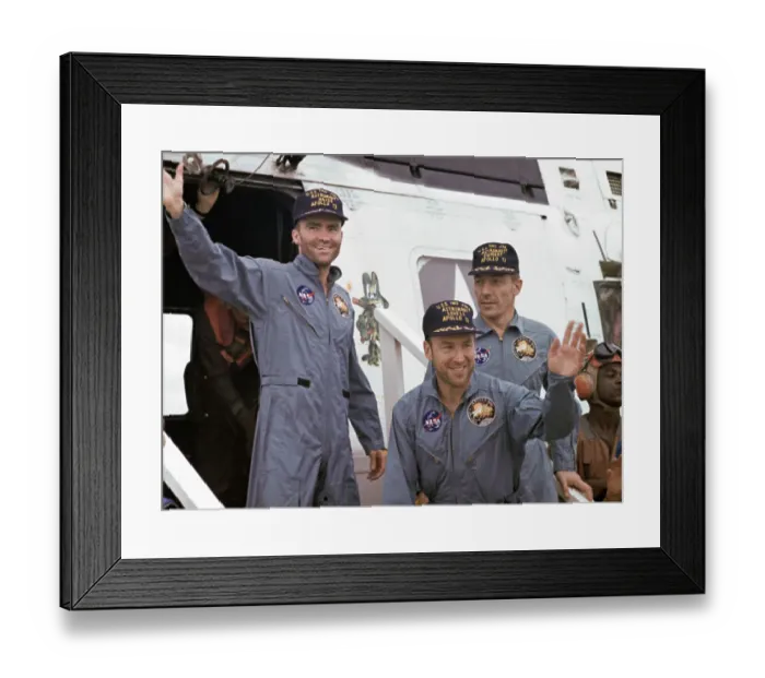 Framed Print : Astronauts Waving on Their Return to Earth