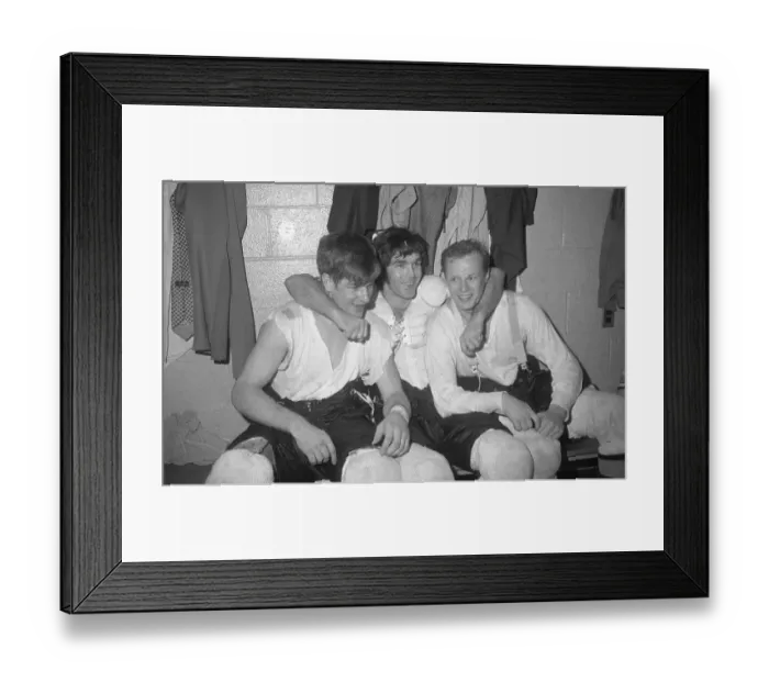 Framed Print : Hockey Players Relaxing in Dressing Room Framed Print : Hockey Players Relaxing in Dressing Room