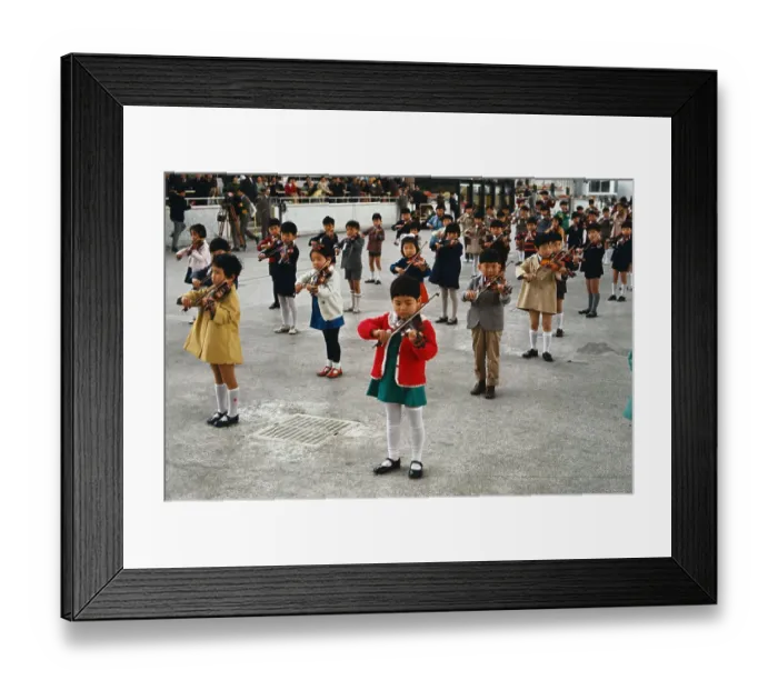 Framed Print : Children Playing Violin Outdoors Framed Print : Children Playing Violin Outdoors