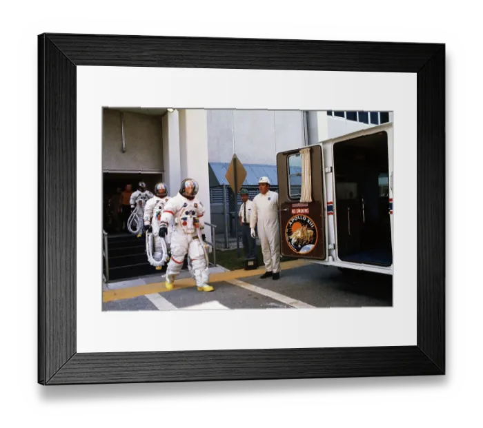 Framed Print : Jim Lovell Leading Apollo 13 Crew to Transport Framed Print : Jim Lovell Leading Apollo 13 Crew to Transport