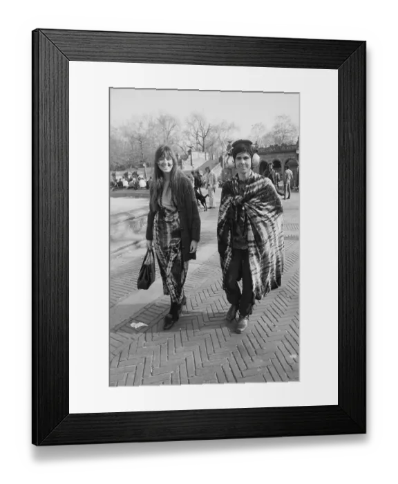 Framed Print : Couple Wearing Tie Dye Garments in Central Park Framed Print : Couple Wearing Tie Dye Garments in Central Park