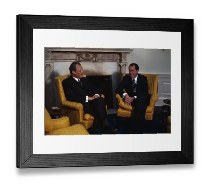 Framed Print : Richard Nixon Conversing with Willy Brandt Framed Print : Richard Nixon Conversing with Willy Brandt