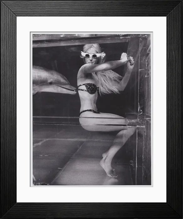 Framed Print : Woman in Fish Tank Framed Print : Woman in Fish Tank