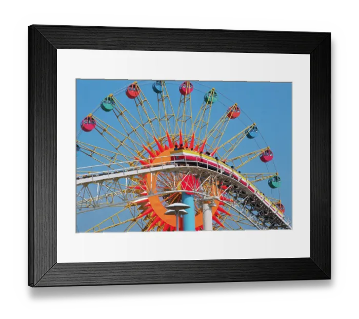 Framed Print : Ferris Wheel and Roller Coaster at Expo 1970 Framed Print : Ferris Wheel and Roller Coaster at Expo 1970