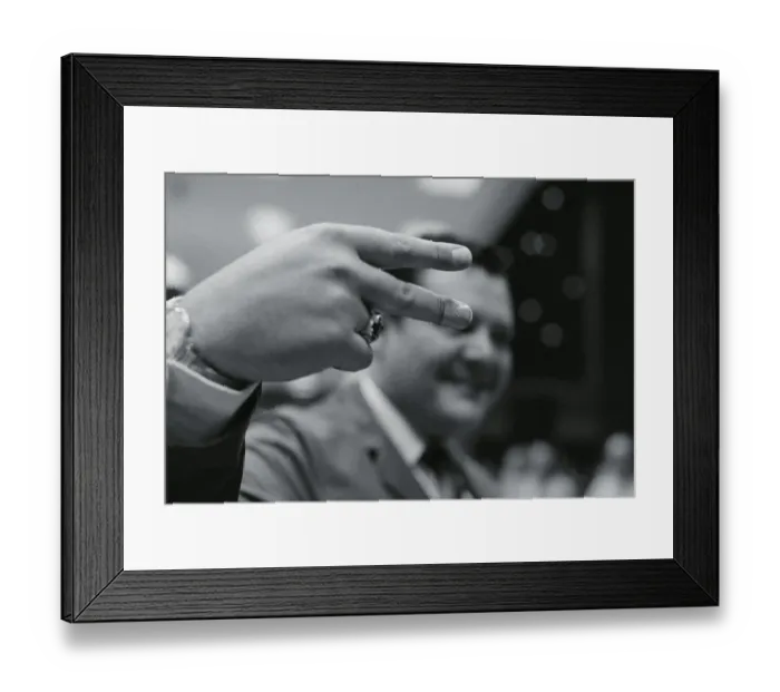 Framed Print : Broker Making Hand Signal Framed Print : Broker Making Hand Signal