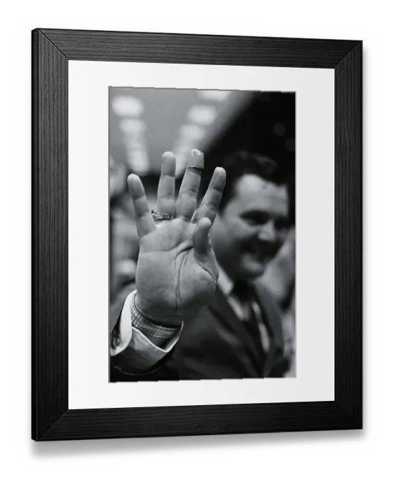 Framed Print : Broker Making Hand Signal Framed Print : Broker Making Hand Signal