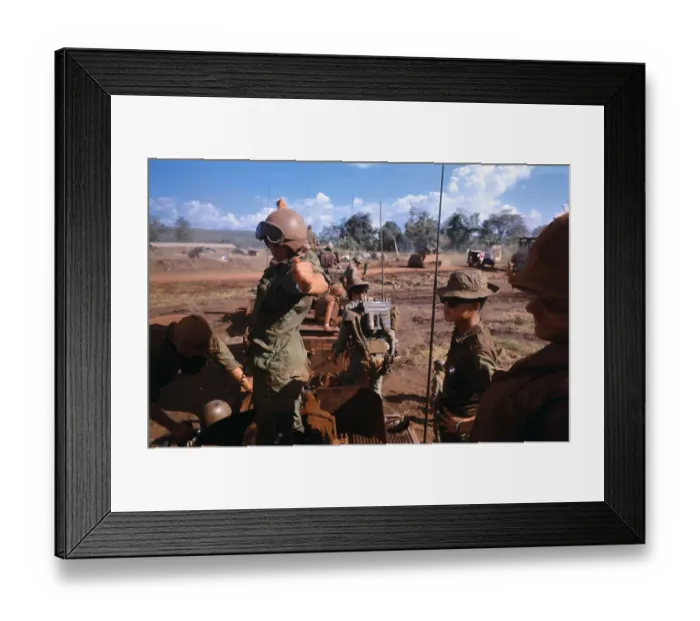 Framed Print : Military Caravan Stopped on the Move Framed Print : Military Caravan Stopped on the Move