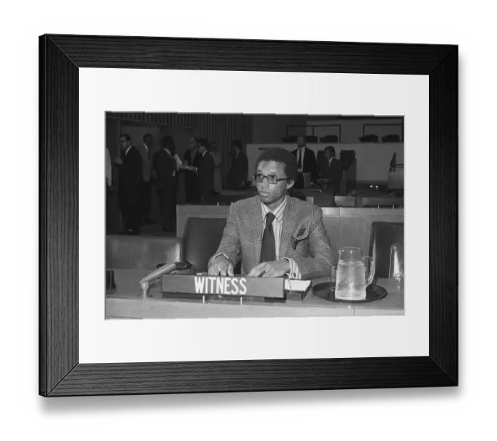 Framed Print : Tennis Player Arthur Ashe Testifying on Apartheid