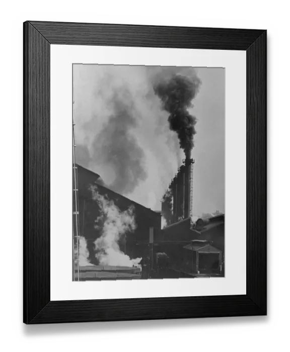 Framed Print : View of Smoke Spewing Plant Framed Print : View of Smoke Spewing Plant